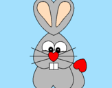 Coloring page Heart rabbit painted bymariana