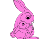 Coloring page Mother rabbit painted byivanna@
