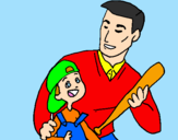 Coloring page Father and son painted byOSCAR