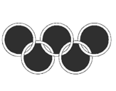 Coloring page Olympic rings painted bycop