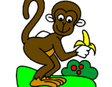 Coloring page Monkey painted byrafael