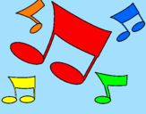 Coloring page Musical notes painted byJohn