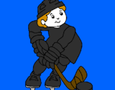 Coloring page Little boy playing hockey painted byindian