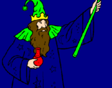 Coloring page Magician with potion painted byALEX HOWARD