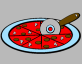 Coloring page Pizza painted by**ika**