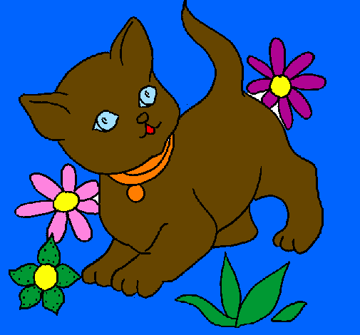 Coloring page Kitten painted bypumkin