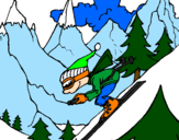 Coloring page Skier painted byRider Master