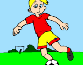 Coloring page Playing football painted byMACCOLINO