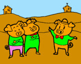 Coloring page Three little pigs 5 painted byElla