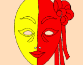 Coloring page Italian mask painted byMarga