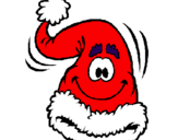 Coloring page Father Christmas hat painted bygenesis