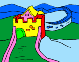 Coloring page The Great Wall of China painted bylika