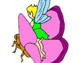Coloring page Fairy and butterfly painted byHolly