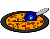 Coloring page Pizza painted bykarla