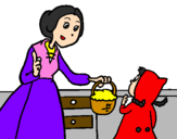 Coloring page Little red riding hood 2 painted bymin