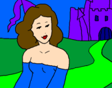 Coloring page Princess and castle painted bycarol      vanessa