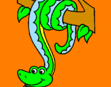 Coloring page Snake hanging from a tree painted byjorge