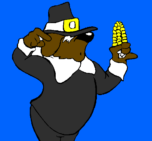 Pilgrim with corncob