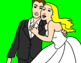 Coloring page The bride and groom painted bymac