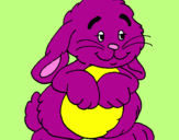 Coloring page Affectionate rabbit painted byhanaeel