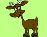 Coloring page Young reindeer painted byMarga