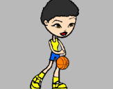 Coloring page Female basketball player painted byfrida  gmj