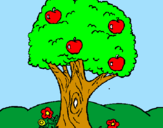 Coloring page Apple tree painted byariana