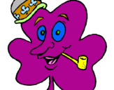 Coloring page Lucky clover painted bypurple tree