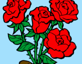 Coloring page Bunch of roses painted byalex