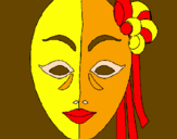 Coloring page Italian mask painted bycrystalena