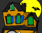 Coloring page Mysterious house painted byjulia