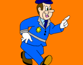 Coloring page Happy police officer painted byMUDITA