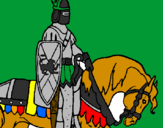 Coloring page Knight on horseback painted bypie