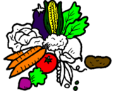 Coloring page vegetables painted byholli