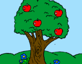 Coloring page Apple tree painted bySara