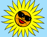 Coloring page Sun with sunglasses painted byashley#sara