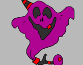 Coloring page Ghost with party hat painted byArturo