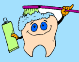 Coloring page Tooth cleaning itself painted byyazmin