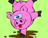 Coloring page Piglet playing painted byCandie