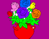 Coloring page Vase of flowers painted byminahil