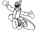 Coloring page Snowboard jump painted byh