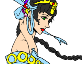 Coloring page Chinese princess painted byzully