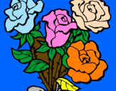 Coloring page Bunch of roses painted bydesign 