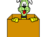 Coloring page Dog in a box painted byrafael