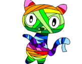 Coloring page Doodle the cat mummy painted byNinja Waffle