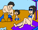 Coloring page Family vacation painted bycarolina val