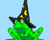 Coloring page Magician turned into a frog painted byINES