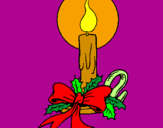 Coloring page Christmas candle painted bypurple