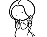 Coloring page Little girl praying painted bypraying
