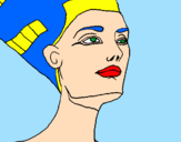 Coloring page Bust of Nefertiti painted byisadora